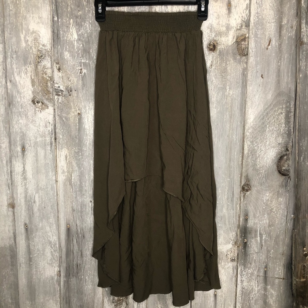 Moss Color, Hi-Low Skirt